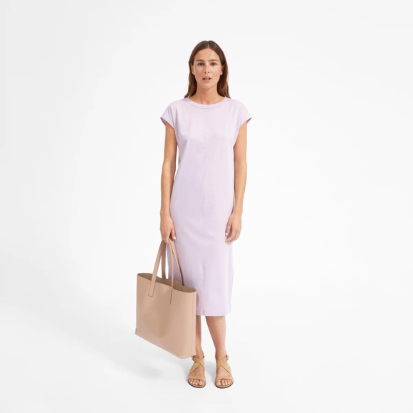 Everlane Luxe Cotton Side Slit Tee Dress